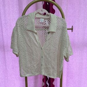 Wild Fable Cream Knit Button-Up Tunic